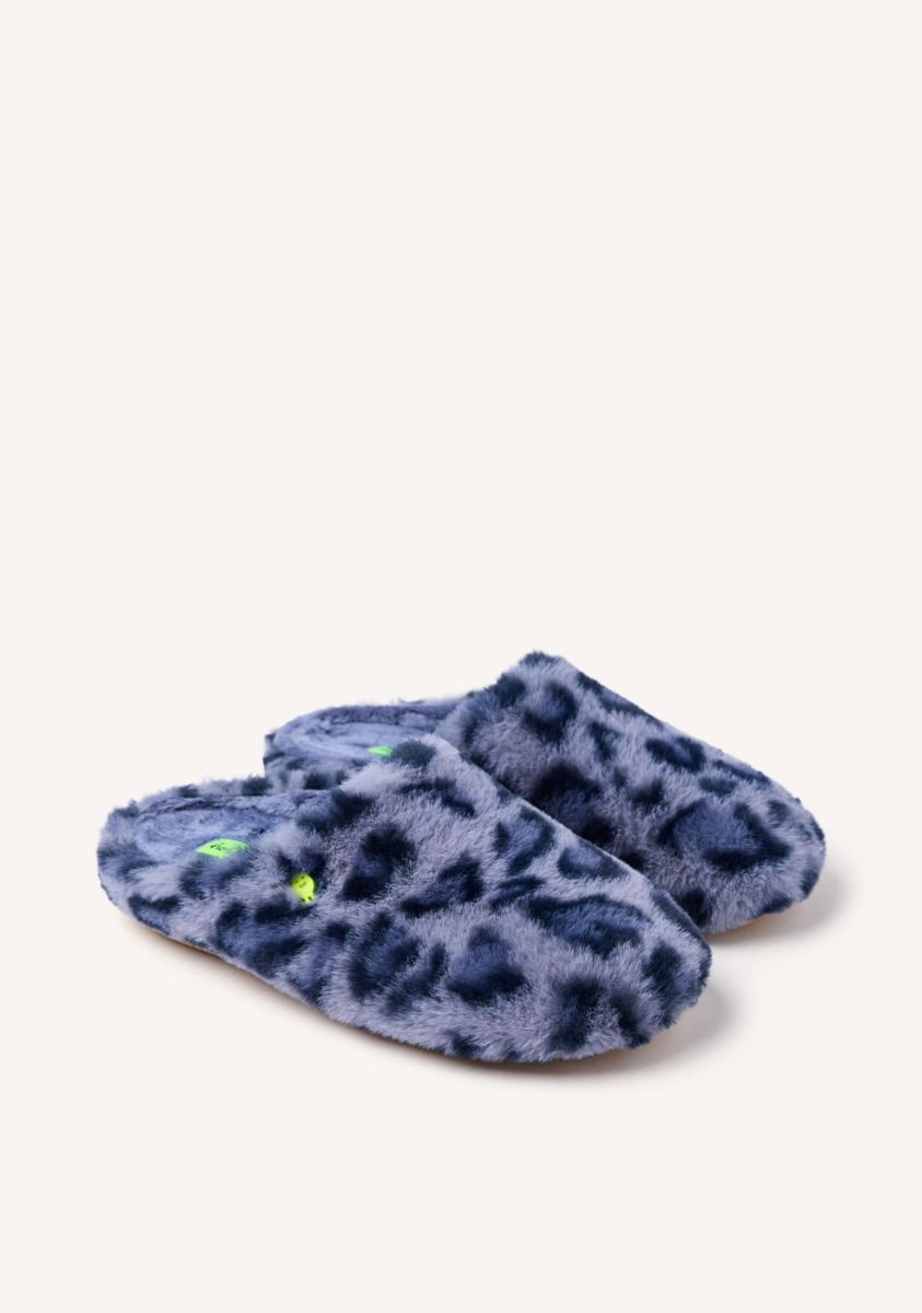 ZAPATILLAS DE CASA PELO LEOPARDO AUDUBON - AZUL