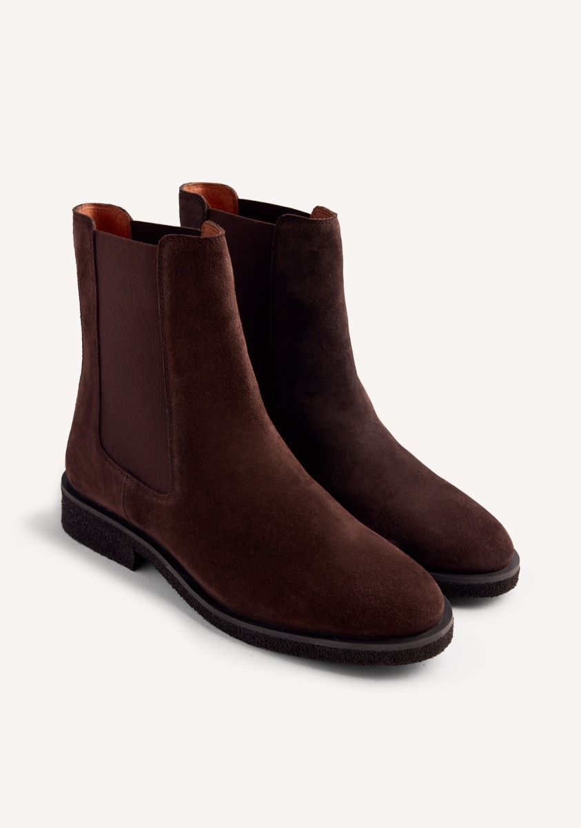BOTINES PIEL SERRAJE COATES - MARRON OSC