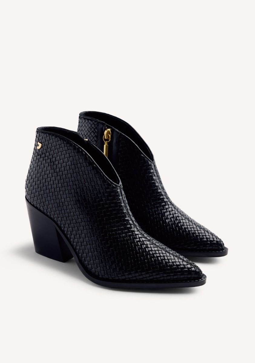 BOTINES PIEL TRENZADA ERHARD - NEGRO