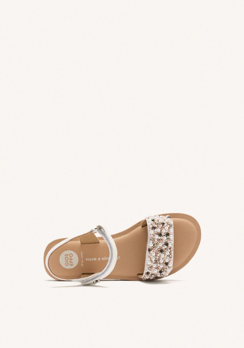 SANDALIAS ABALORIOS PIEL BOZRAH - BLANCO