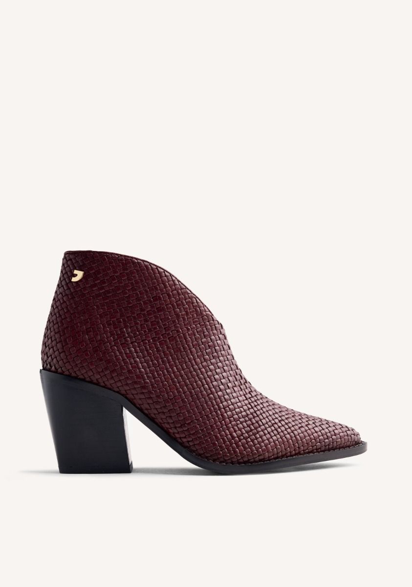 BOTINES PIEL TRENZADA  ERHARD - BURDEOS