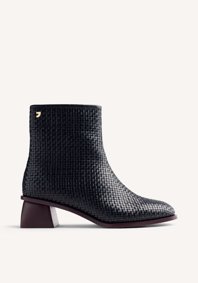 BOTINES PIEL TRENZADA BEXLEY - NEGRO