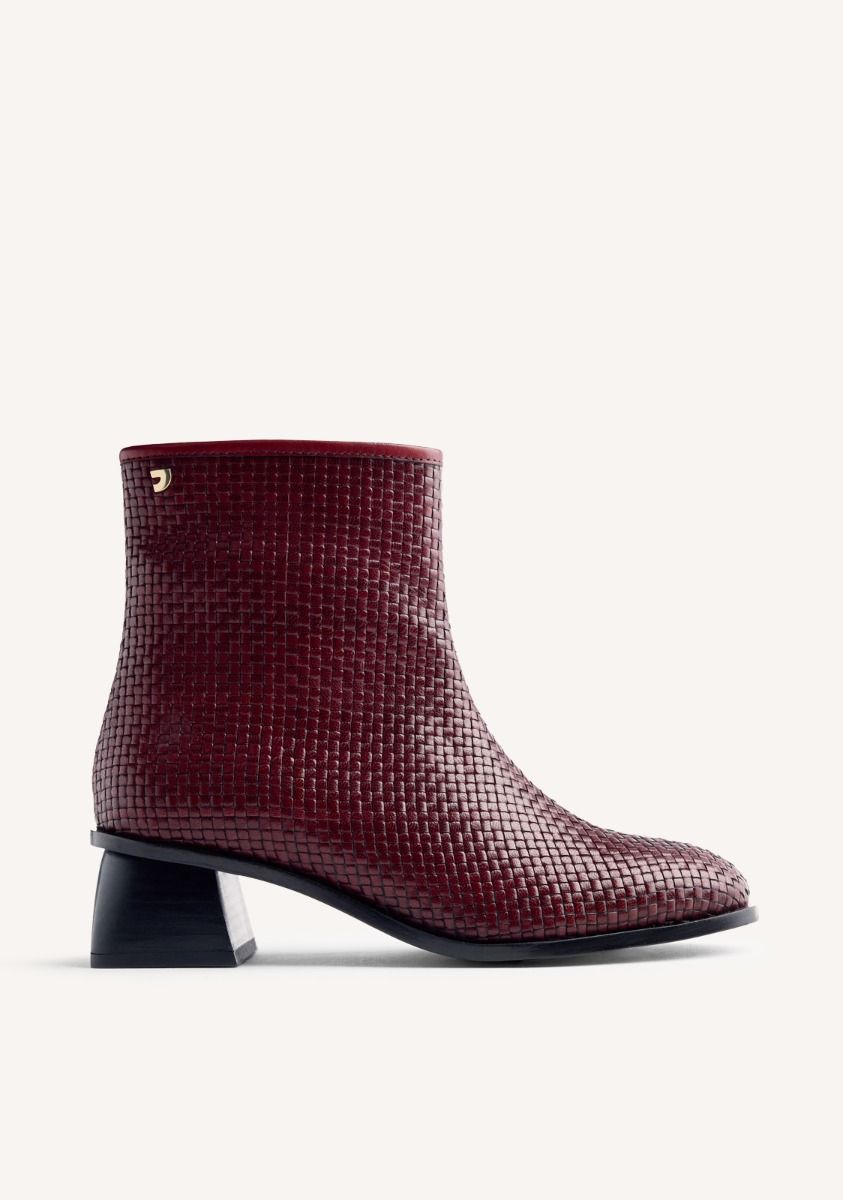 BOTINES PIEL TRENZADA BEXLEY - BURDEOS