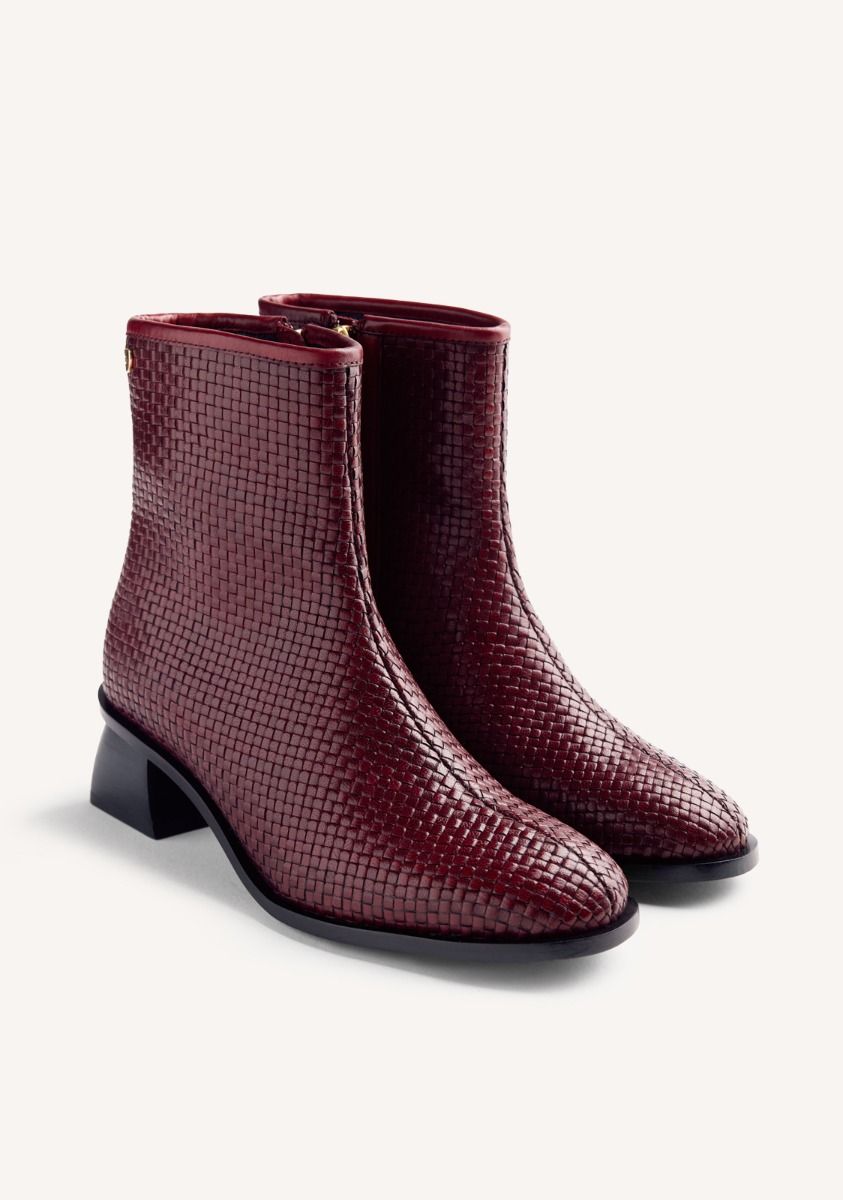 BOTINES PIEL TRENZADA BEXLEY - BURDEOS