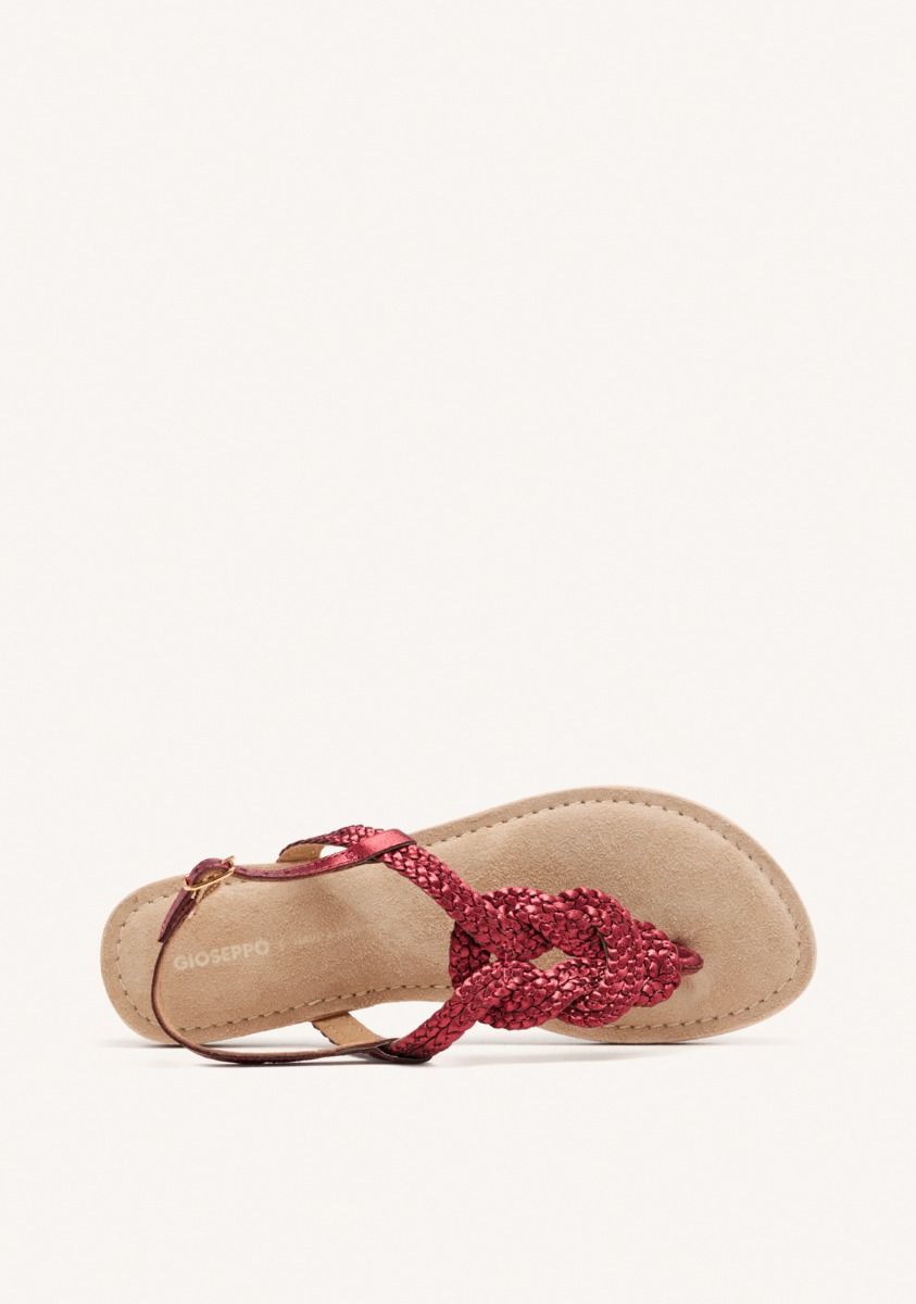 SANDALIAS DE PIEL TRENZADA ZUPANJA - BURDEOS