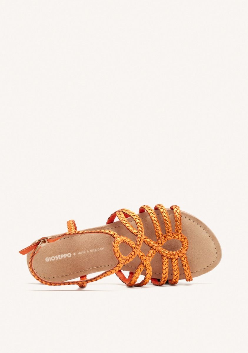 SANDALIAS PIEL TRENZADA YAKIMA - NARANJA