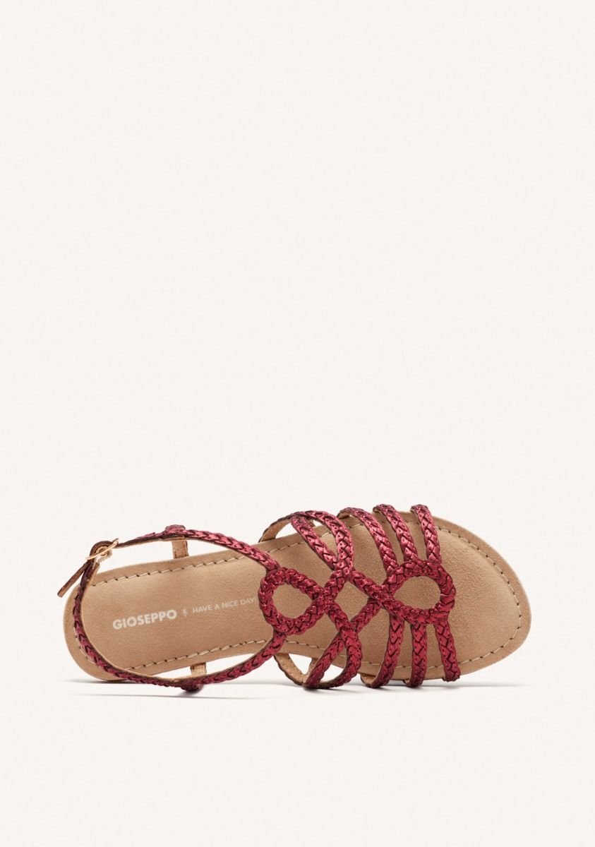 SANDALIAS PIEL TRENZADA YAKIMA - BURDEOS