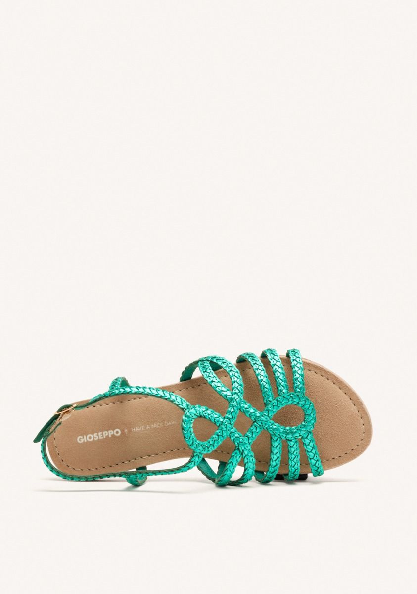SANDALIAS PIEL TRENZADA YAKIMA - AGUAMARINA