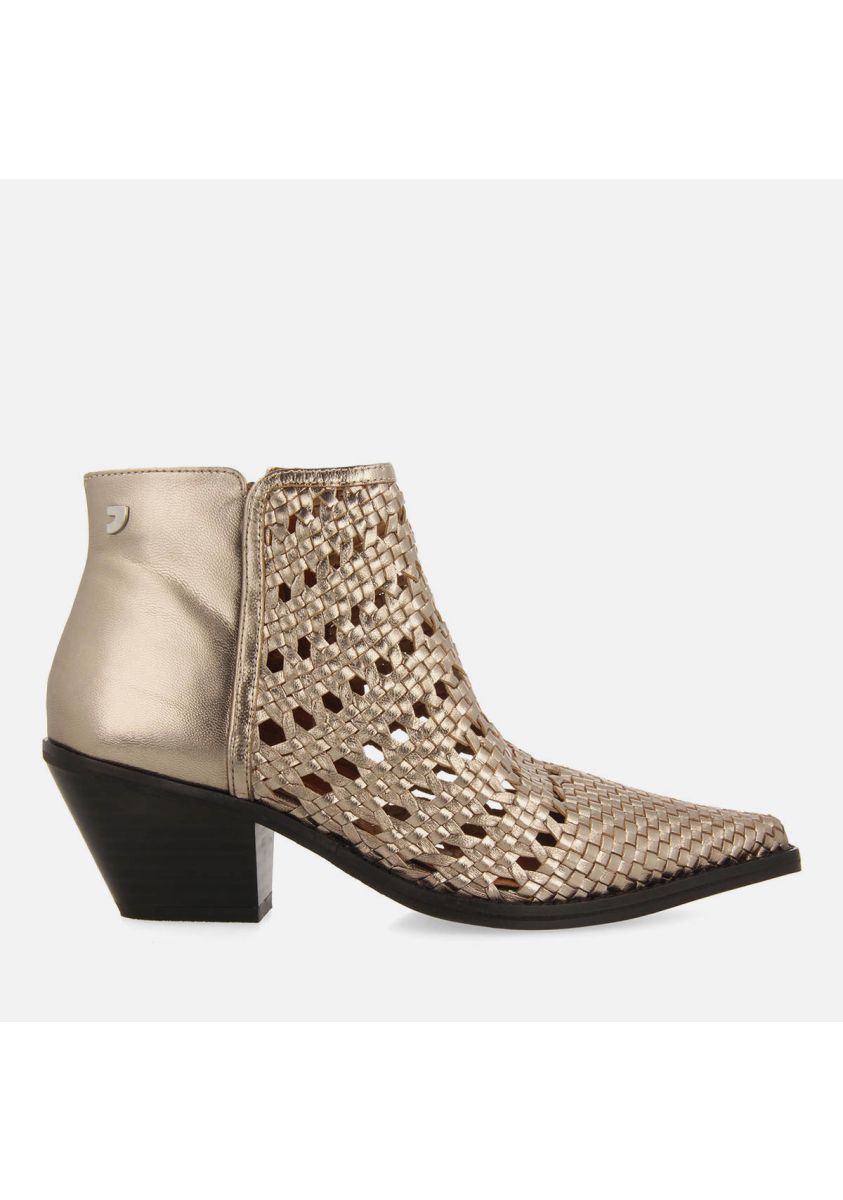BOTINES COWBOY TRENZADO TACÃN PIEL CRAWFORD - PLOMO