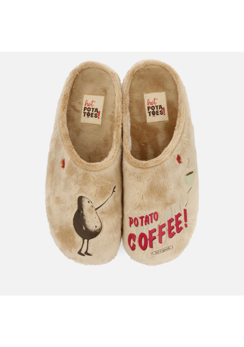 ZAPATILLAS DE CASA ESTAMPADO PELO CALLICOON - MARRON