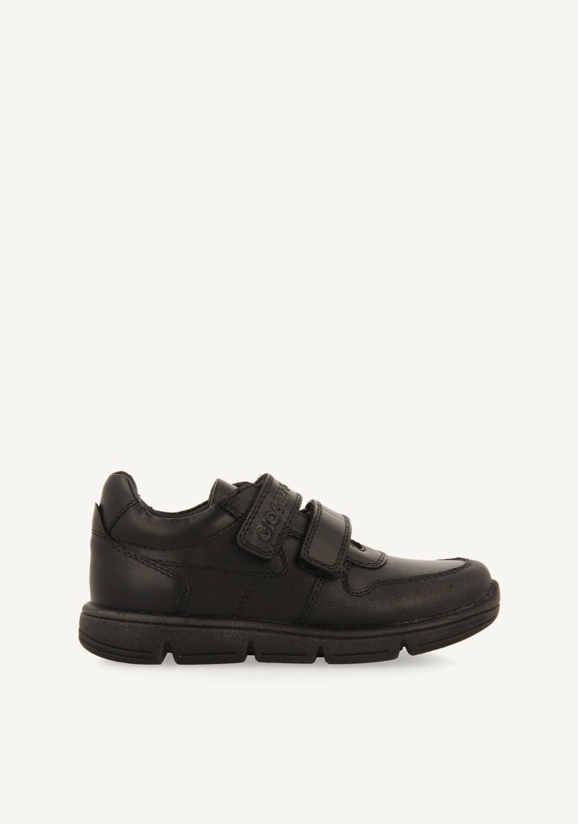 SNEAKERS COLEGIALES TIPO BAMBAS PIEL MARVEDE - NEGRO