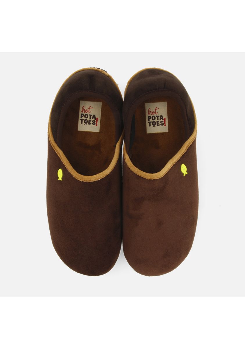 ZAPATILLAS DE CASA PELO TALÃN CERRADO HARTWICK - MARRON