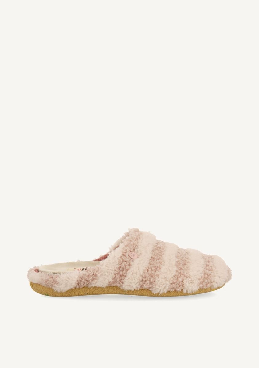 ZAPATILLAS DE CASA RAYAS PELO SKARUP - ROSA