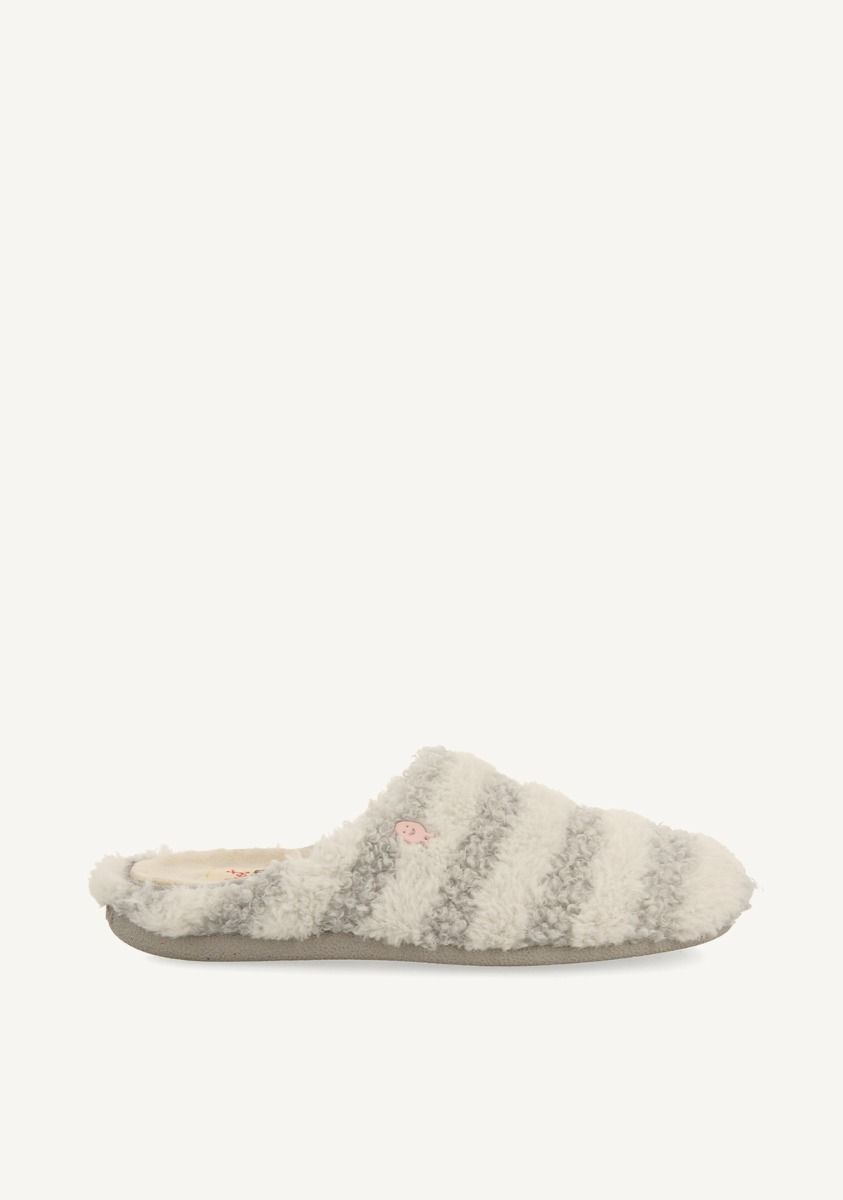 ZAPATILLAS DE CASA RAYAS PELO SKARUP - GRIS