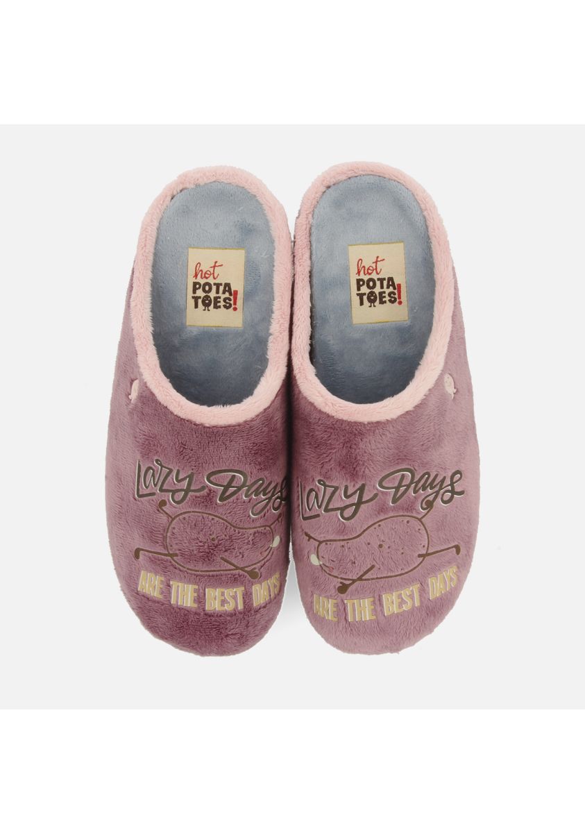 ZAPATILLAS DE CASA PELO ESTAMPADO RAKAMAZ - ROSA