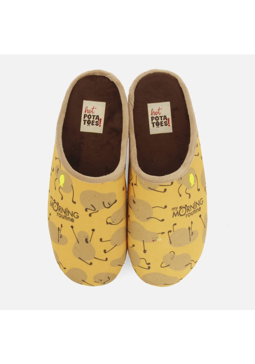 ZAPATILLAS DE CASA ESTAMPADO RODMAN - MOSTAZA