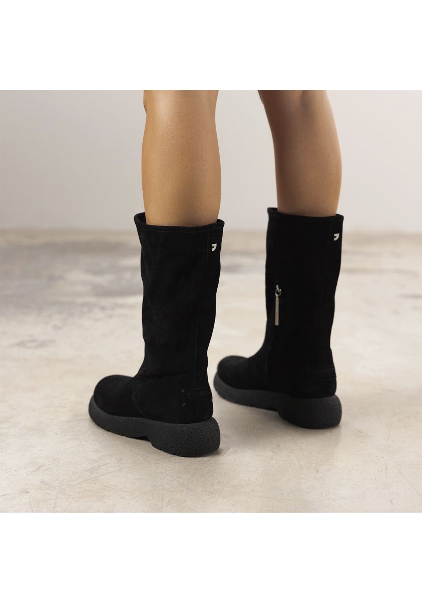 BOTAS MULTIPOSICIÃN PIEL SERRAJE CON PELO KOSSEN - NEGRO