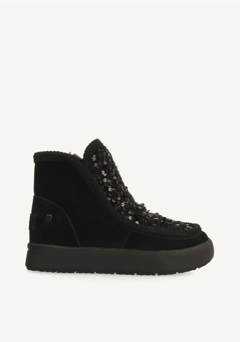 BOTAS AUSTRALIANAS LENTEJUELAS PIEL STARK - NEGRO