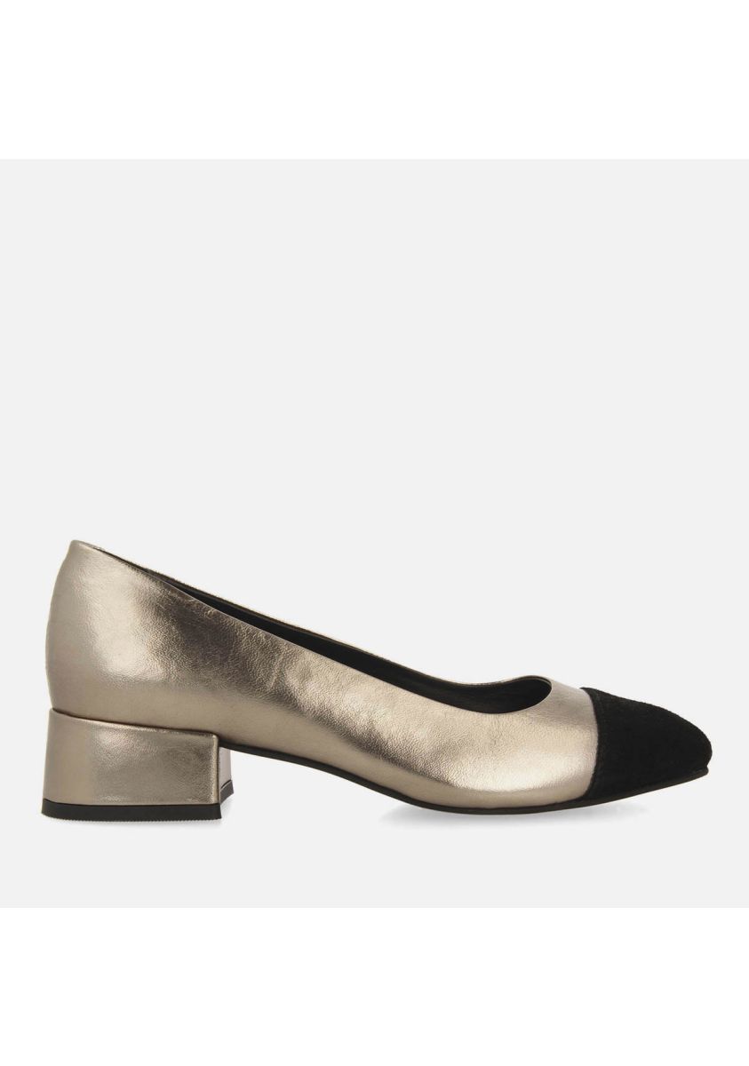 ZAPATOS DE SALÃN METALIZADOS PIEL AVDEROD - PLOMO