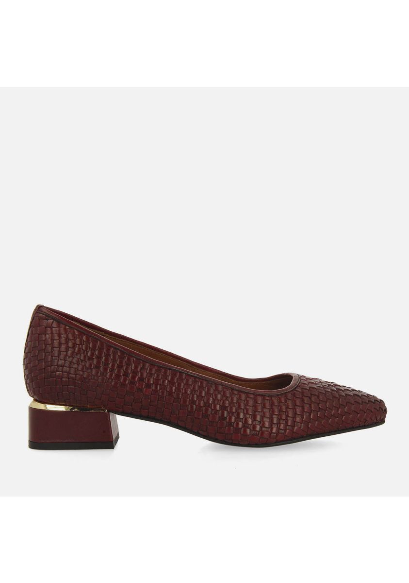 ZAPATOS DE SALÃN TRENZADO PIEL KOMADI - BURDEOS
