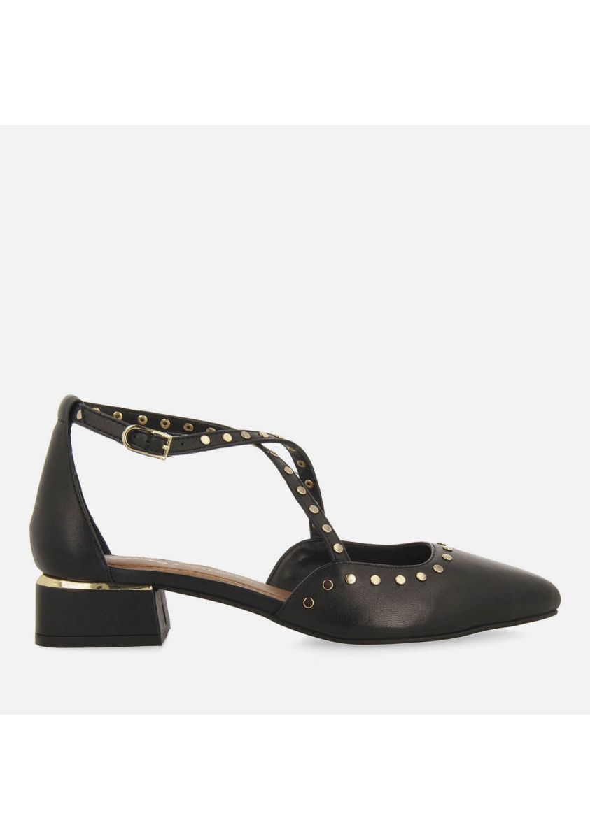 BAILARINAS TACHUELAS TACÃN BAJO PIEL HOLBAEK - NEGRO