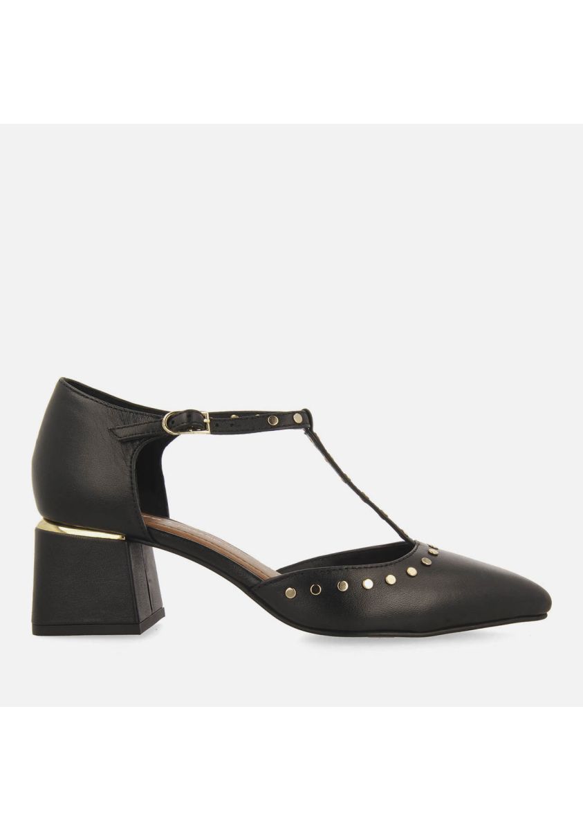ZAPATOS DE SALÃN TACHUELAS PIEL SUMEG - NEGRO