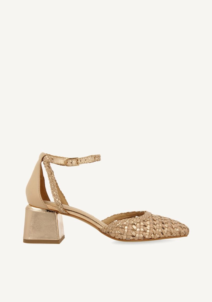 ZAPATOS DE SALÃN TRENZADO PIEL SARKAD - NUDE